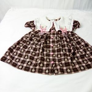 Bonnie Jean vintage baby dress, teddy bear prints size 2T